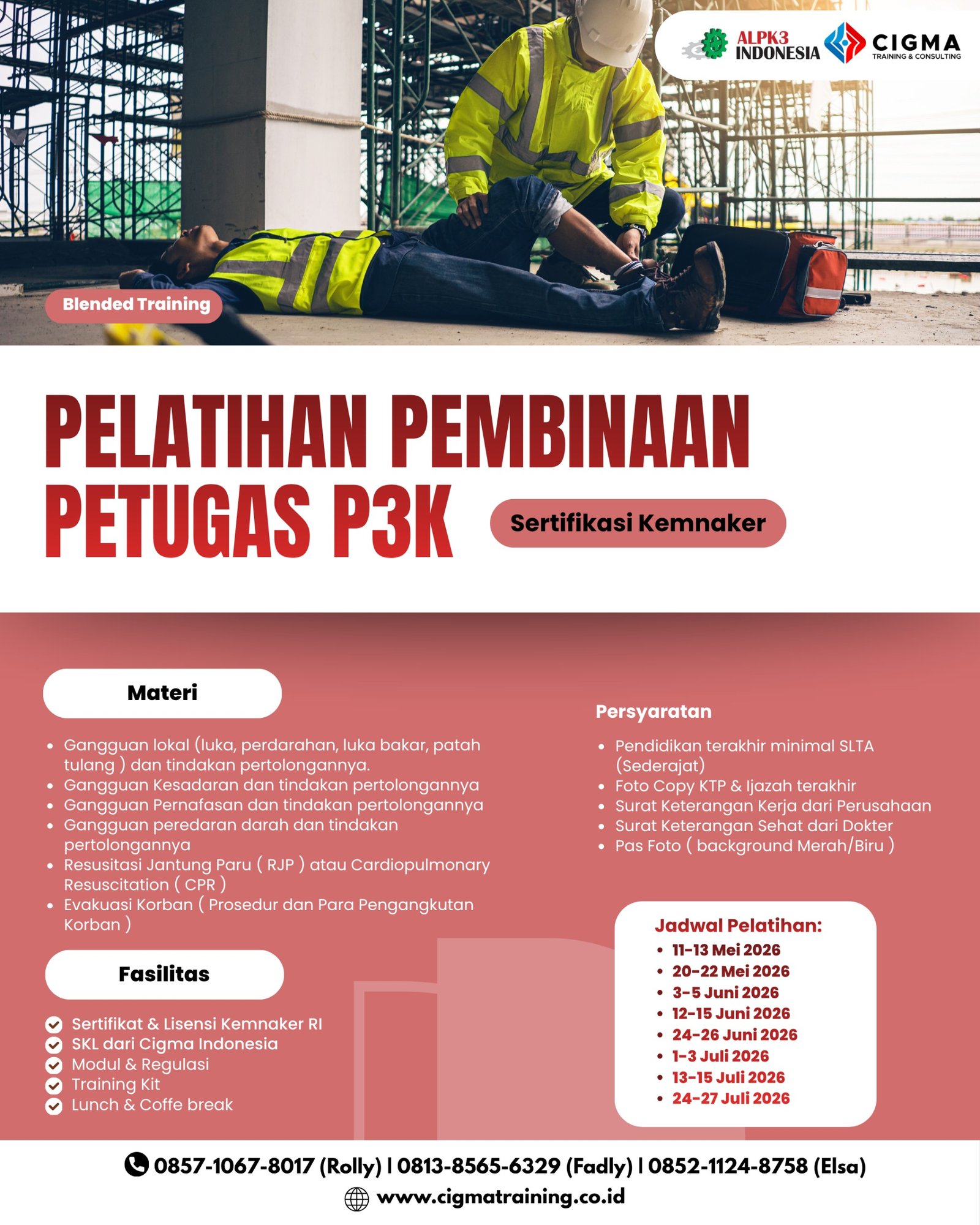Biaya Sertifikasi P3k Terdekat Resmi - PT. Cigma Indonesia