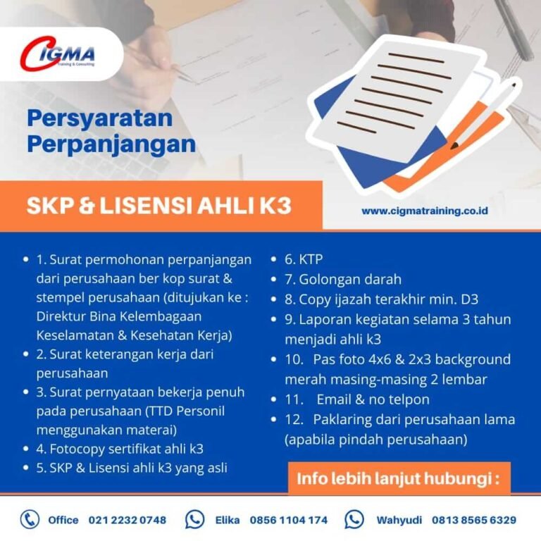 Perpanjangan SK-Penunjukkan, Lisensi K3, Sio Kemnaker RI - Jasa ...